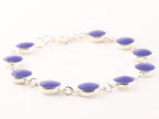 Hoogglans zilveren armband met lapis lazuli afbeelding 2