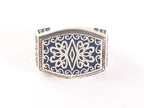 Bewerkte zilveren herenring met niëllo decoraties afbeelding 4