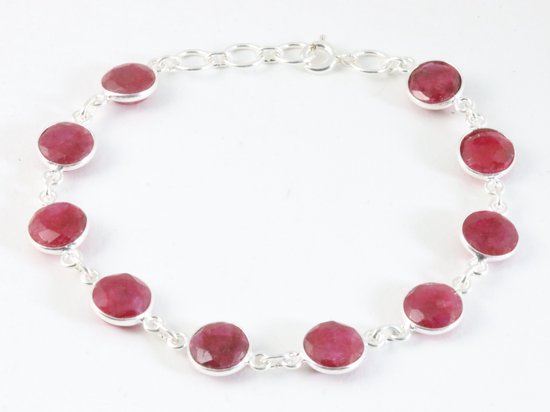 Zilveren armband met robijn afbeelding 1