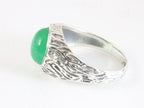 Bewerkte zilveren ring met jade afbeelding 2