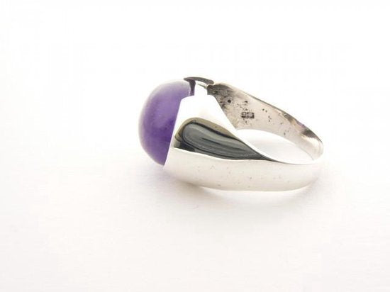 Zilveren ring met grote amethist afbeelding 2