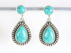 Bewerkte zilveren oorstekers met turkoois afbeelding 1