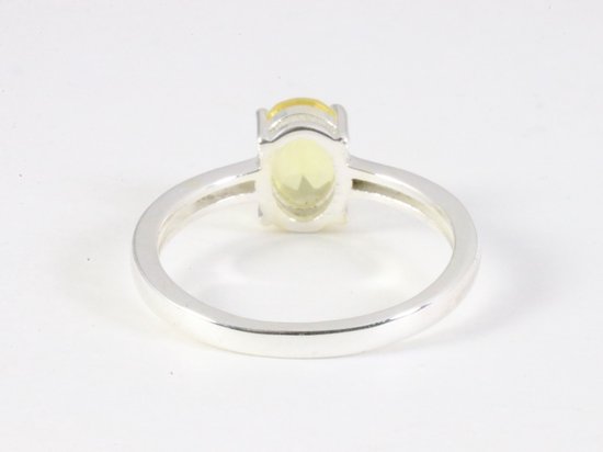 Fijne hoogglans zilveren ring met citrien afbeelding 3