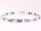 Hoogglans zilveren armband met abalone schelp afbeelding 1