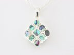Hoogglans zilveren hanger met abalone schelp aan ketting afbeelding 4