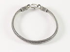 Zware zilveren snake armband met bewerkte sluiting afbeelding 1