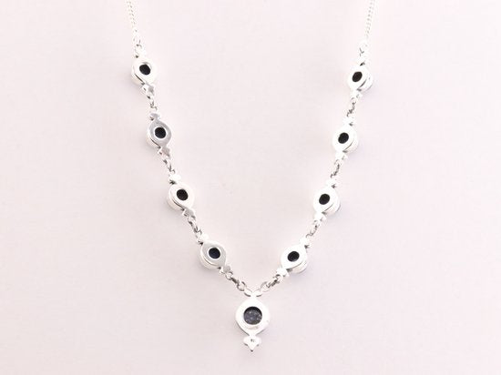 Bewerkte zilveren ketting met lapis lazuli afbeelding 3