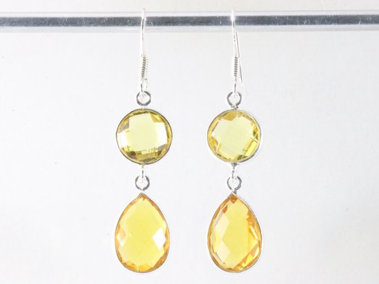 Zilveren oorbellen met citrien afbeelding 3