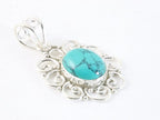 Opengewerkte zilveren hanger met turkoois afbeelding 2