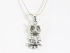 Zilveren uil hanger aan ketting afbeelding 4