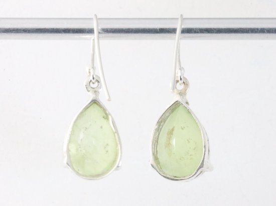 Zilveren oorbellen met prehniet afbeelding 3