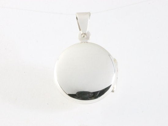 Fijn rond zilveren medaillon met bloemengravering afbeelding 3