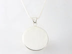 Grote ronde zilveren hanger met nautilus schelp aan vossenstaart ketting afbeelding 3