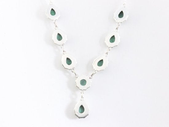 Bewerkte zilveren ketting met malachiet afbeelding 2