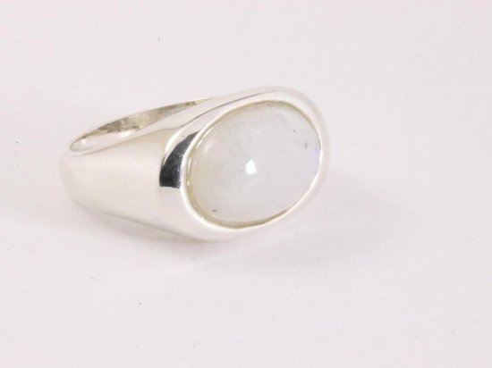 Zilveren ring met regenboog maansteen afbeelding 1