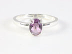 Fijne hoogglans zilveren ring met amethist afbeelding 4