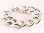 Hoogglans zilveren armband met grote gourmetschakels afbeelding 2