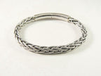 Gevlochten zilveren armband met kliksluiting afbeelding 3