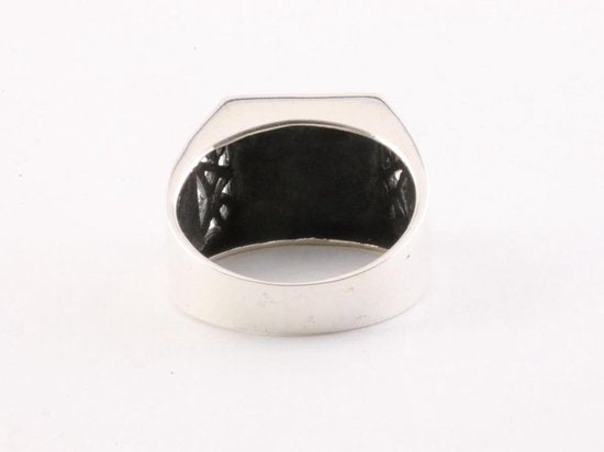 Zilveren zegelring met ohm teken afbeelding 3