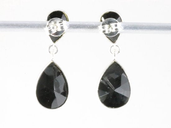 Zilveren oorstekers met onyx afbeelding 3