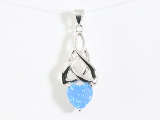 Opengewerkte zilveren hanger met Australische opaal afbeelding 4