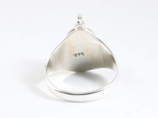 Bewerkte zilveren gifring met citrien afbeelding 3