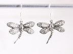 Fijne zilveren libelle oorbellen afbeelding 4