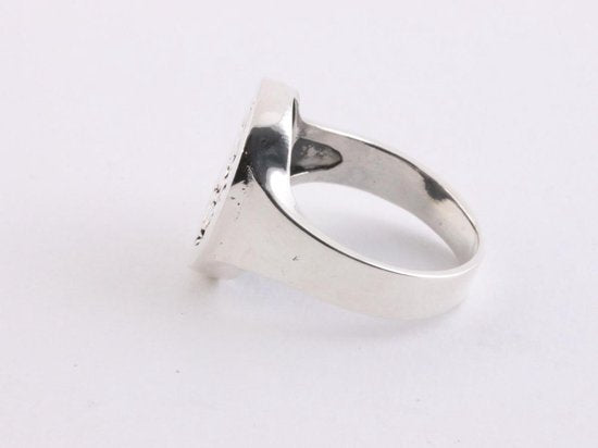 Zilveren zegelring met gegraveerde draak afbeelding 2