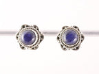 Bewerkte zilveren oorstekers met sodaliet afbeelding 3