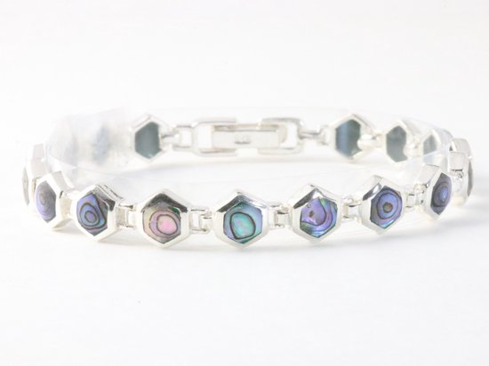 Zilveren armband met abalone schelp afbeelding 1