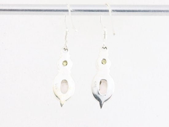 Fijne bewerkte zilveren oorbellen met rozenkwarts en citrien afbeelding 3