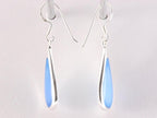 Druppelvormige zilveren oorbellen met blauwe agaat afbeelding 2