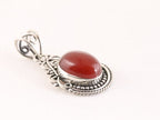Opengewerkte zilveren hanger met carneool afbeelding 2