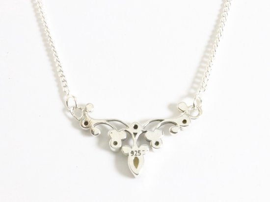 Fijne zilveren ketting met citrien afbeelding 2