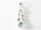 Zilveren hanger met blauwe topaas en katten afbeelding 4