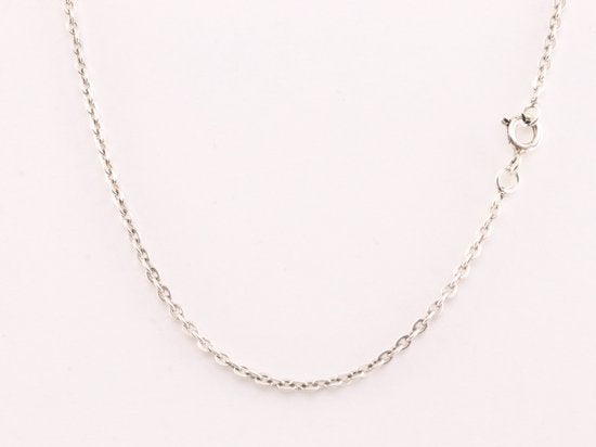 Hoogglans zilveren kruishanger met ioliet aan ketting afbeelding 5