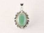 Bewerkte zilveren hanger met jade afbeelding 4