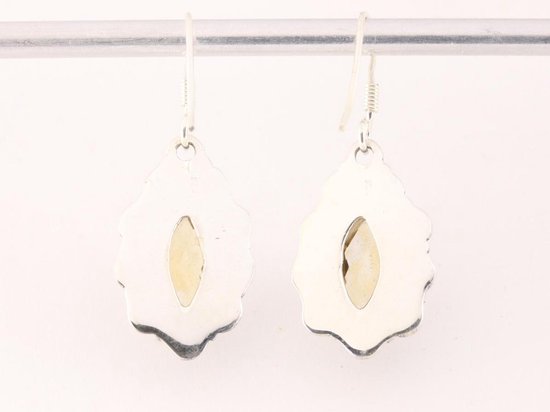 Bewerkte zilveren oorbellen met citrien afbeelding 3