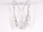 Opengewerkte druppelvormige zilveren oorbellen afbeelding 2