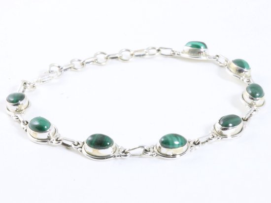 Zilveren armband met malachiet afbeelding 2