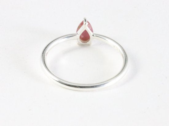 Fijne hoogglans zilveren ring met robijn afbeelding 3