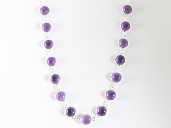 Zilveren collier met amethist afbeelding 2