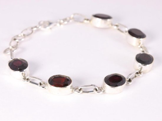 Zilveren armband met granaat afbeelding 2