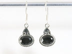 Fijne bewerkte zilveren oorbellen met onyx afbeelding 4