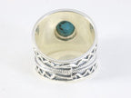 Bewerkte zilveren ring met blauwe turkoois afbeelding 3