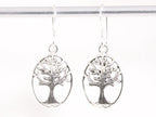 Opengewerkte zilveren oorbellen met levensboom afbeelding 4