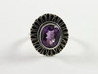 Bewerkte zilveren ring met amethist afbeelding 4