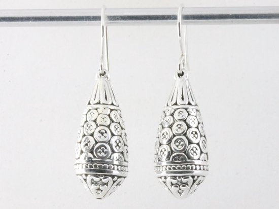 Traditionele bewerkte zilveren pegel oorbellen afbeelding 4