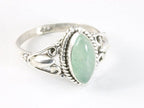 Fijne bewerkte zilveren ring met groene aventurijn afbeelding 1