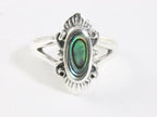 Bewerkte zilveren ring met abalone schelp afbeelding 4